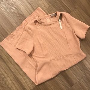 Textured Structured Dress with Cut Outs